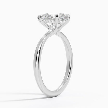 2.10 Karat Pear Kesim Hidden Halo Tasarım Tektaş Laboratuvar Pırlanta Yüzük 18K  - Alvora - Bold Diamonds