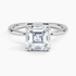 2.10 Karat Asscher Kesim Hidden Halo Tasarım Tektaş Laboratuvar Pırlanta Yüzük 18K  - Alvora - Bold Diamonds