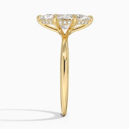 2.10 Karat Marquise Kesim Hidden Halo Tasarım Tektaş Laboratuvar Pırlanta Yüzük 18K  - Alvora - Bold Diamonds