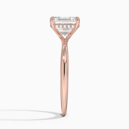 2.10 Karat Asscher Kesim Hidden Halo Tasarım Tektaş Laboratuvar Pırlanta Yüzük 18K  - Alvora - Bold Diamonds