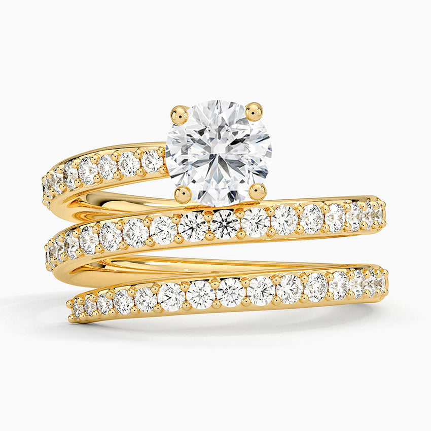 Sarmal 2,00 Karat Yuvarlak Kesim Laboratuvar Pırlanta Yüzük 18K - Bold Diamonds
