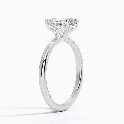 2.10 Karat Oval Kesim Hidden Halo Tasarım Tektaş Laboratuvar Pırlanta Yüzük 18K  - Alvora - Bold Diamonds