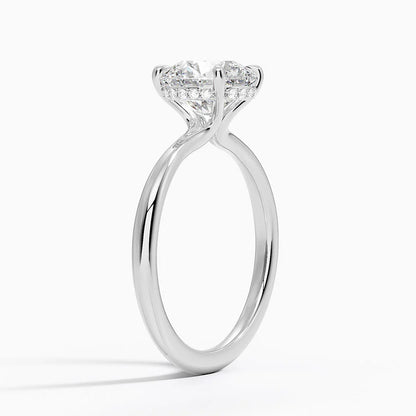 2.10 Karat Hidden Halo Tasarım Tektaş Laboratuvar Pırlanta Yüzük 18K  - Alvora - Bold Diamonds