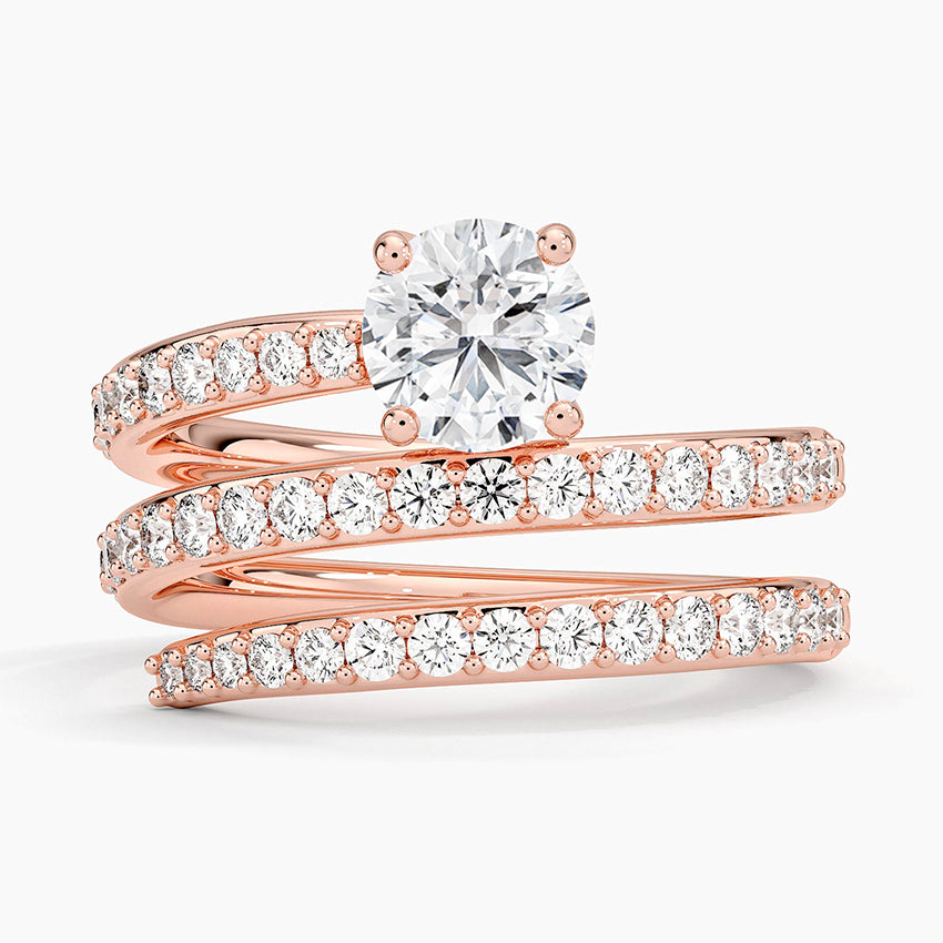 Sarmal 2,00 Karat Yuvarlak Kesim Laboratuvar Pırlanta Yüzük 18K - Bold Diamonds