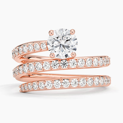 Sarmal 2,00 Karat Yuvarlak Kesim Laboratuvar Pırlanta Yüzük 18K - Bold Diamonds