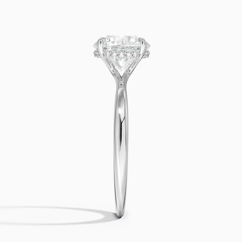 2.10 Karat Hidden Halo Tasarım Tektaş Laboratuvar Pırlanta Yüzük 18K  - Alvora - Bold Diamonds