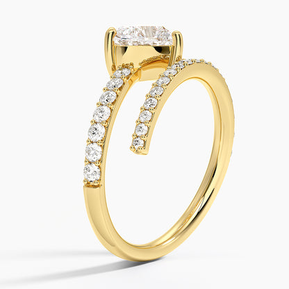 Sarmal 2,00 Karat Kalp Kesim Laboratuvar Pırlanta Yüzük 18K - Bold Diamonds