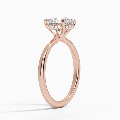 2.10 Karat Hidden Halo Tasarım Tektaş Laboratuvar Pırlanta Yüzük 18K  - Alvora - Bold Diamonds