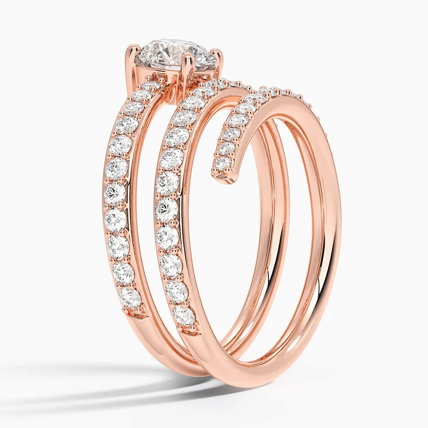 Sarmal 2,00 Karat Yuvarlak Kesim Laboratuvar Pırlanta Yüzük 18K - Bold Diamonds