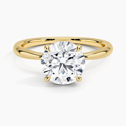 2.10 Karat Hidden Halo Tasarım Tektaş Laboratuvar Pırlanta Yüzük 18K  - Alvora - Bold Diamonds