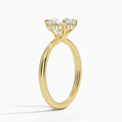 2.10 Karat Hidden Halo Tasarım Tektaş Laboratuvar Pırlanta Yüzük 18K  - Alvora - Bold Diamonds