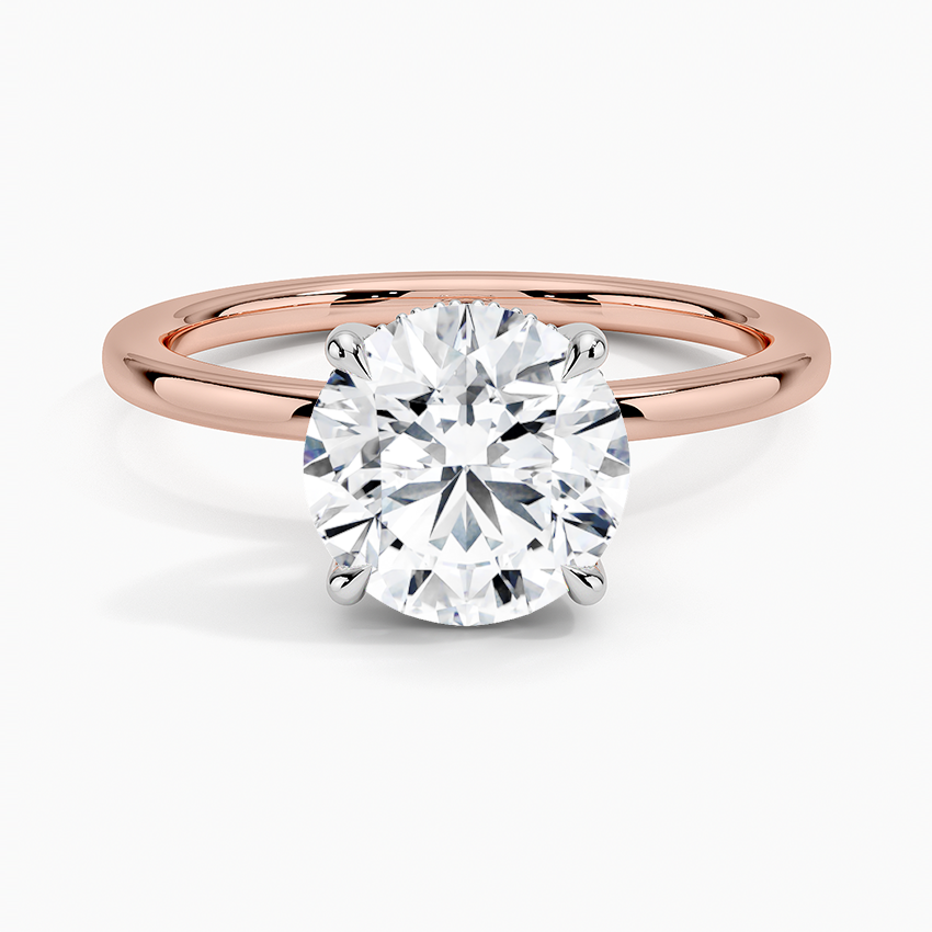 2.10 Karat Hidden Halo Tasarım Tektaş Laboratuvar Pırlanta Yüzük 18K  - Elora - Bold Diamonds