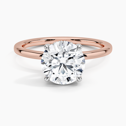 2.10 Karat Hidden Halo Tasarım Tektaş Laboratuvar Pırlanta Yüzük 18K  - Elora - Bold Diamonds