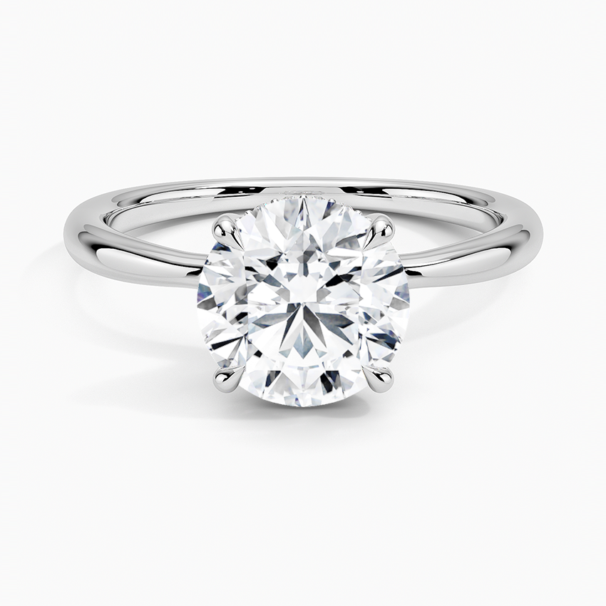 2.10 Karat Hidden Halo Tasarım Tektaş Laboratuvar Pırlanta Yüzük 18K  - Alvora - Bold Diamonds