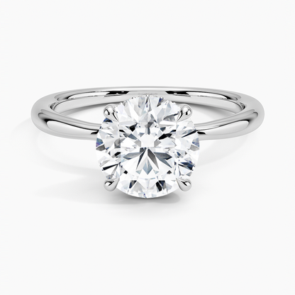 2.10 Karat Hidden Halo Tasarım Tektaş Laboratuvar Pırlanta Yüzük 18K  - Alvora - Bold Diamonds
