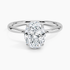 2.10 Karat Oval Kesim Hidden Halo Tasarım Tektaş Laboratuvar Pırlanta Yüzük 18K  - Alvora - Bold Diamonds