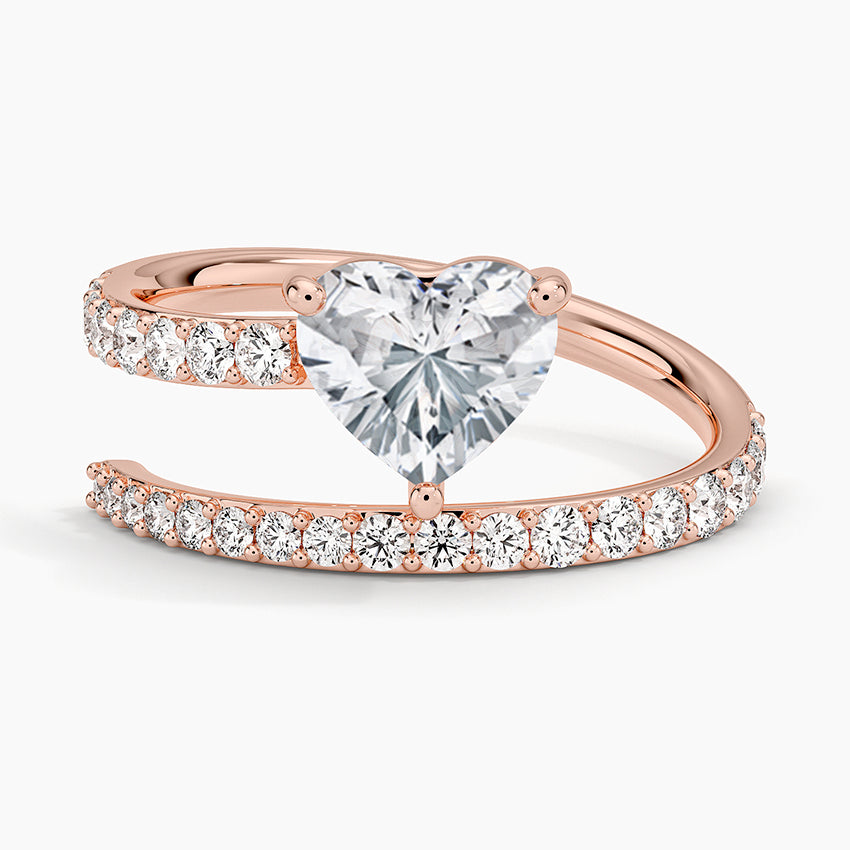 Sarmal 2,00 Karat Kalp Kesim Laboratuvar Pırlanta Yüzük 18K - Bold Diamonds