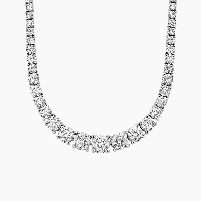 Kraliyet Işıltısı Model 22.00 karat Yuvarlak Kesim Laboratuvar Pırlanta Kolye 18K - Bold Diamonds