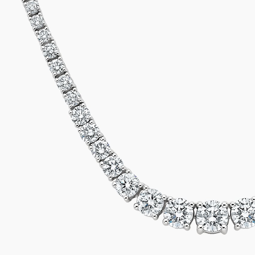 Kraliyet Işıltısı Model 22.00 karat Yuvarlak Kesim Laboratuvar Pırlanta Kolye 18K - Bold Diamonds