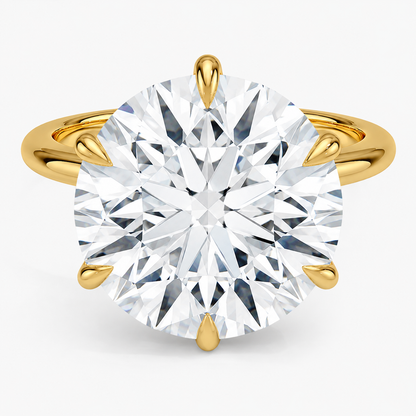 Altı Tırnak 6.00 Karat Yuvarlak Kesim D-VS Tektaş Laboratuvar Pırlanta Yüzük - Bold Diamonds