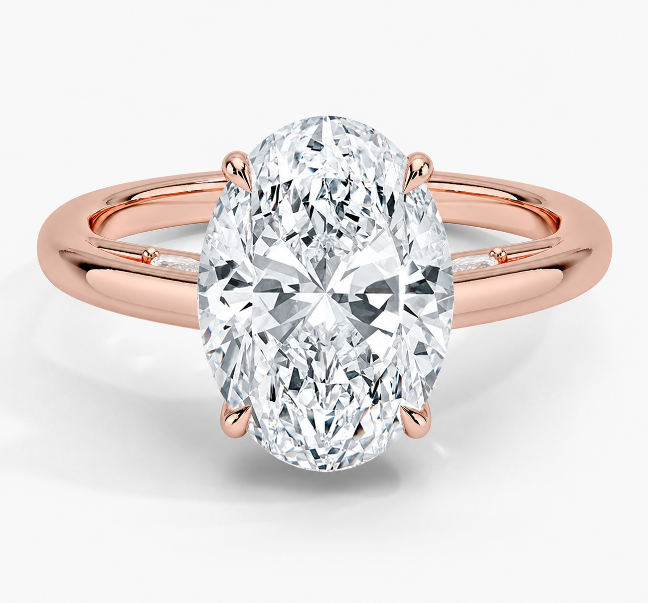 4.30 Karat Oval Kesim Hidden Halo Tasarım Tektaş Laboratuvar Pırlanta Yüzük - Salzburg - Bold Diamonds