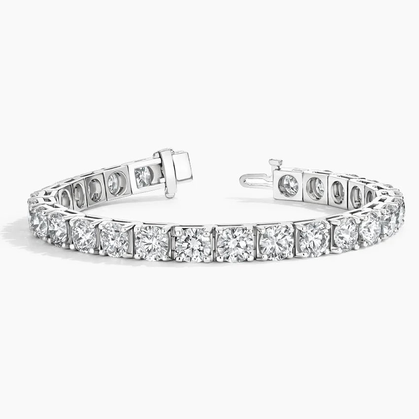 Su Yolu Model 27.00 Karat Yuvarlak Kesim Laboratuvar Pırlanta Bileklik 18K - Bold Diamonds
