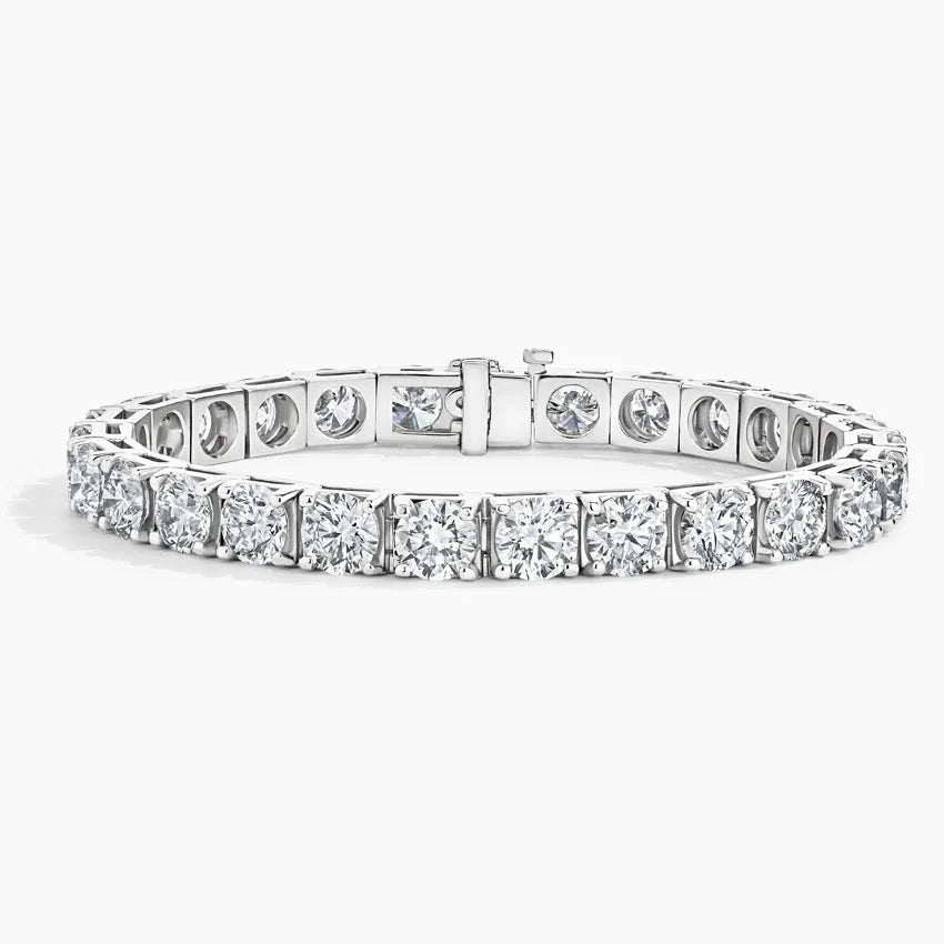 Su Yolu Model 27.00 Karat Yuvarlak Kesim Laboratuvar Pırlanta Bileklik 18K - Bold Diamonds