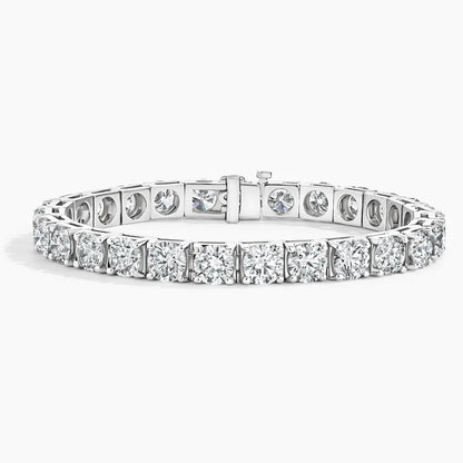Su Yolu Model 27.00 Karat Yuvarlak Kesim Laboratuvar Pırlanta Bileklik 18K - Bold Diamonds