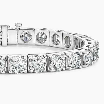 Su Yolu Model 27.00 Karat Yuvarlak Kesim Laboratuvar Pırlanta Bileklik 18K - Bold Diamonds
