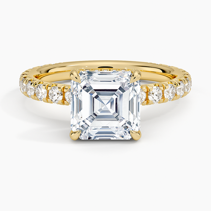 1.60 Carat Princess Halo Design Solitaire Lab Diamond Ring 18K - Florina 