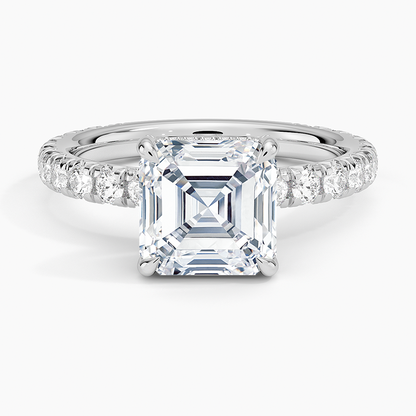 1.60 Carat Princess Halo Design Solitaire Lab Diamond Ring 18K - Florina 