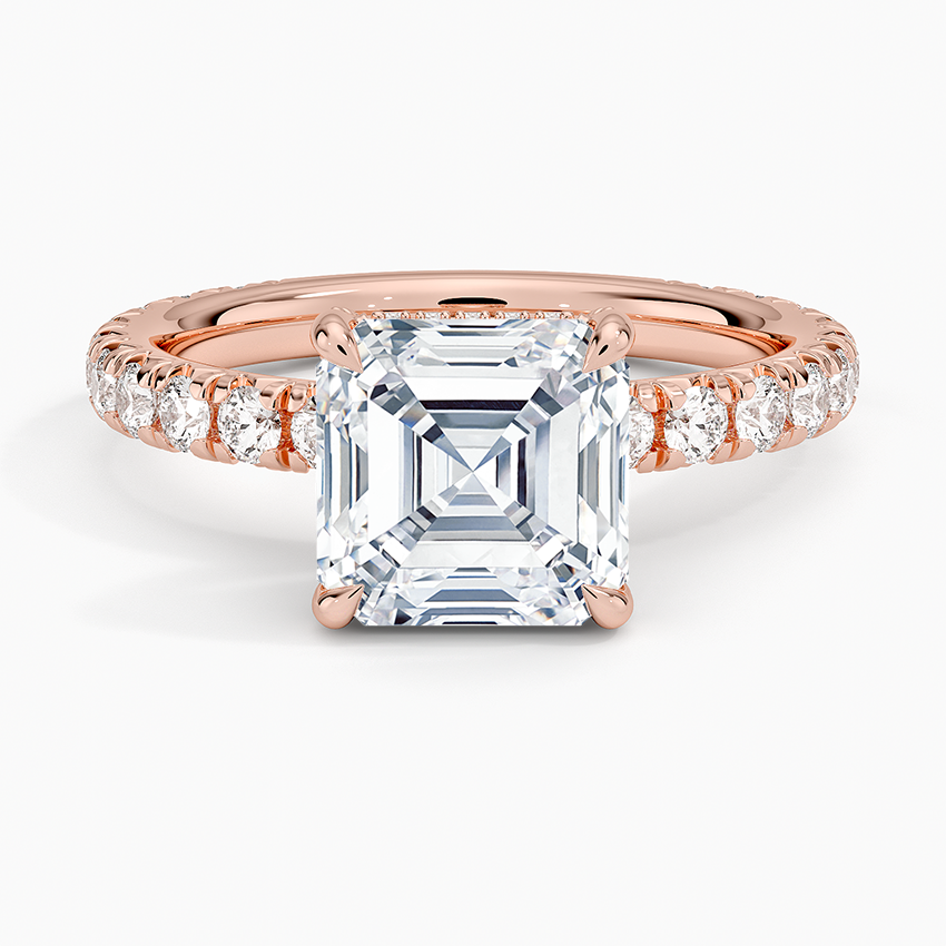 2.75 Karat Asscher Kesim Hidden Halo Tasarım Tektaş Laboratuvar Pırlanta Yüzük 18K  - Selora - Bold Diamonds
