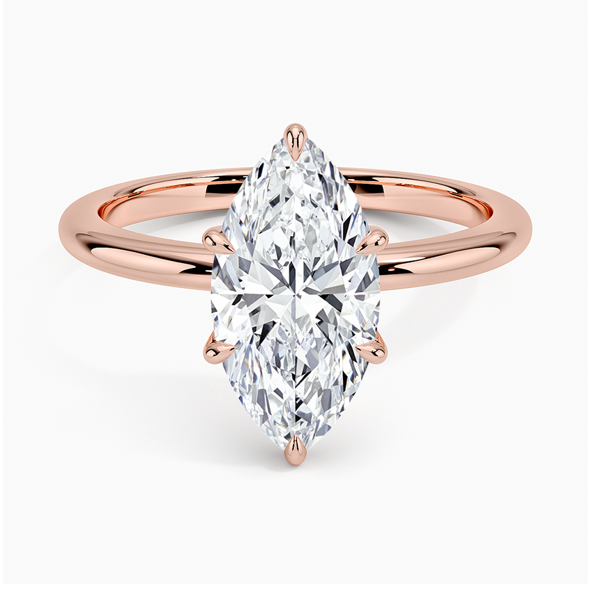 2.10 Marquise Kesim Hidden Halo Tasarım Tektaş Laboratuvar Pırlanta Yüzük - Eylora