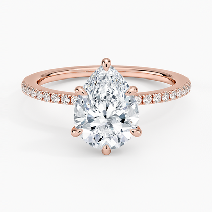 1.60 Carat Princess Halo Design Solitaire Lab Diamond Ring 18K - Florina 