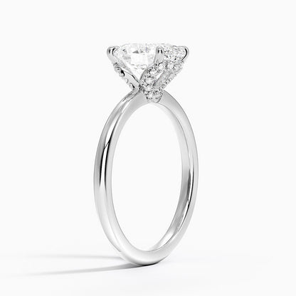 2.15 Oval Kesim Hidden Halo Tasarım Tektaş Laboratuvar Pırlanta Yüzük - Vilora