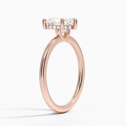 2.10 Kalp Kesim Hidden Halo Tasarım Tektaş Laboratuvar Pırlanta Yüzük - Melara