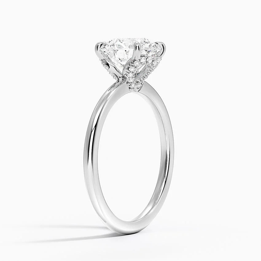 2.15 Karat Yuvarlak Kesim Hidden Halo Tasarım Tektaş Laboratuvar Pırlanta Yüzük - Lyon - Bold Diamonds