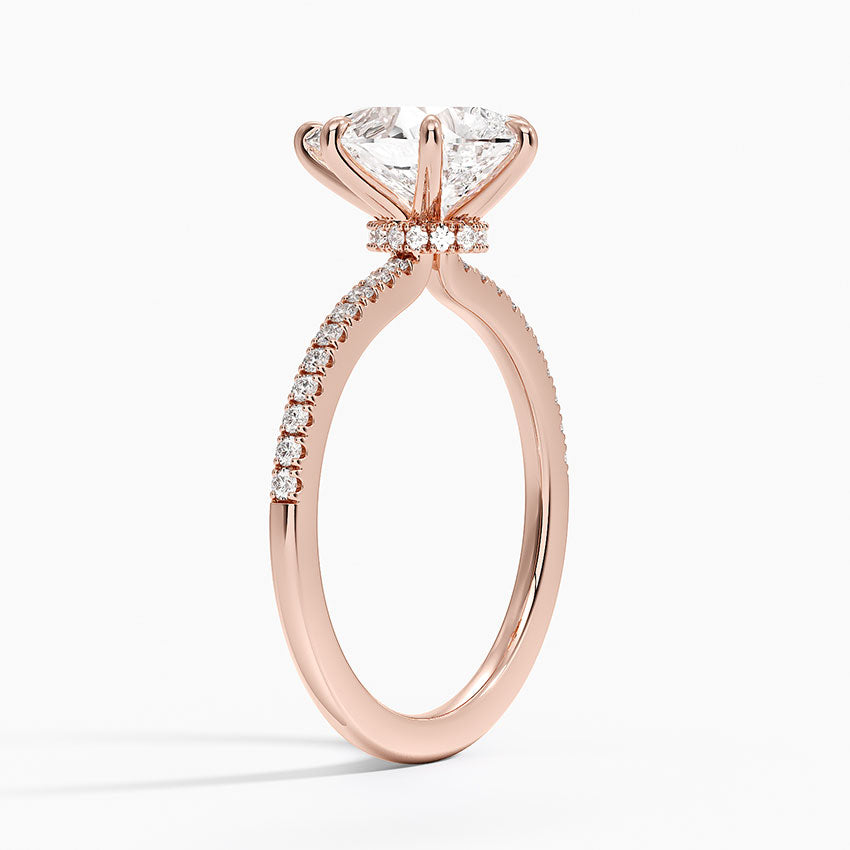 3.25 Karat Damla Kesim Hidden Halo Tasarım Tektaş Laboratuvar Pırlanta Yüzük - Filora - Bold Diamonds