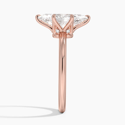 2.10 Marquise Kesim Hidden Halo Tasarım Tektaş Laboratuvar Pırlanta Yüzük - Eylora