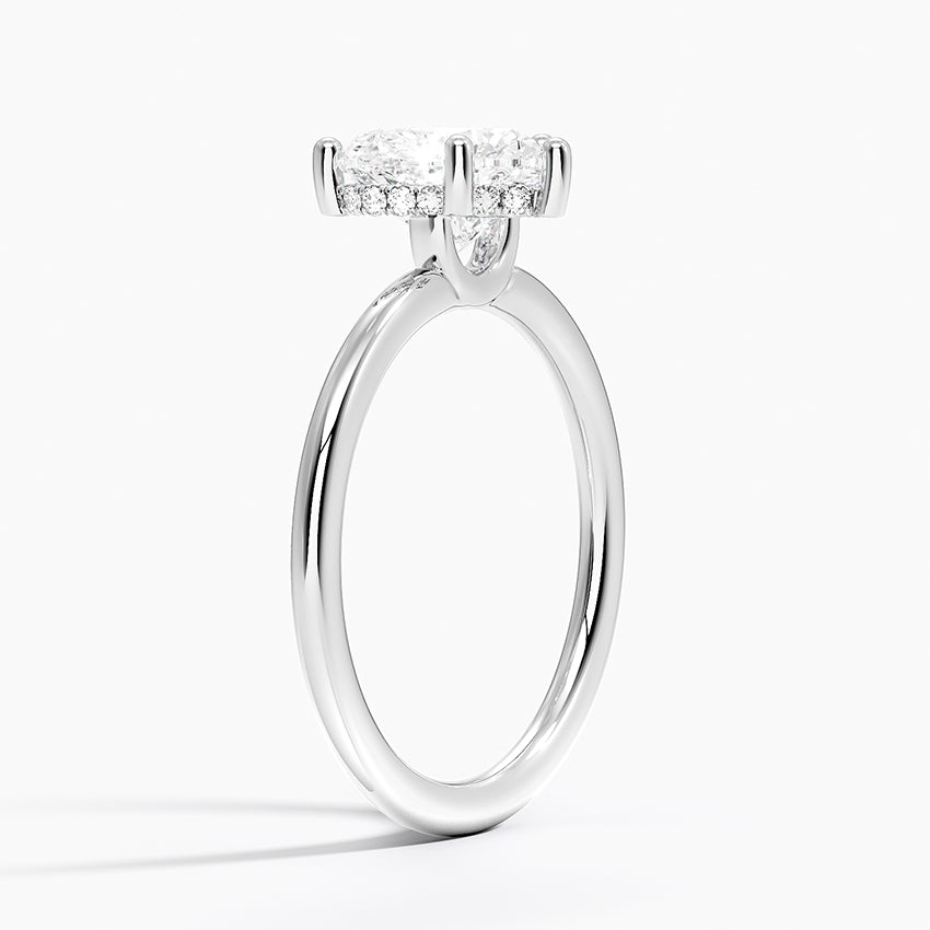 2.10 Kalp Kesim Hidden Halo Tasarım Tektaş Laboratuvar Pırlanta Yüzük - Melara