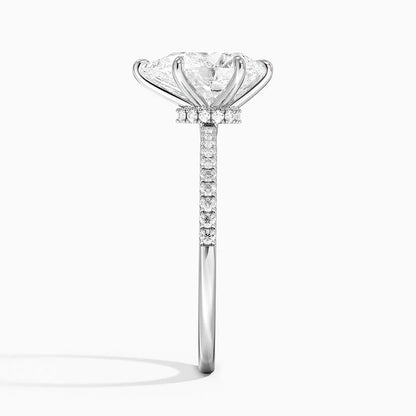1.60 Carat Princess Halo Design Solitaire Lab Diamond Ring 18K - Florina 