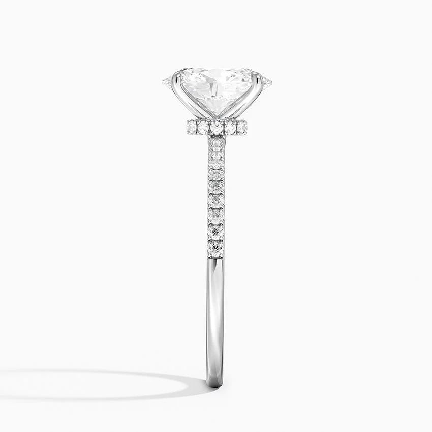 2.25 Karat Oval Kesim Hidden Halo Tasarım Tektaş Laboratuvar Pırlanta Yüzük - Filora - Bold Diamonds