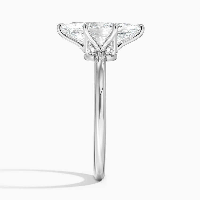 2.10 Marquise Kesim Hidden Halo Tasarım Tektaş Laboratuvar Pırlanta Yüzük - Eylora