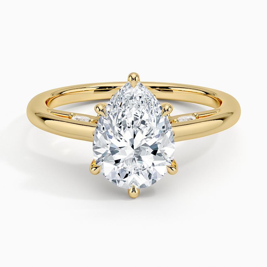 2.30 Damla Kesim Hidden Halo Tasarım Tektaş Laboratuvar Pırlanta Yüzük - Dalara