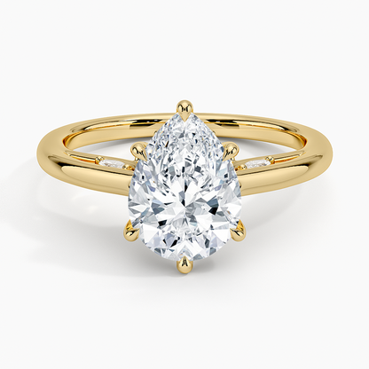 2.30 Damla Kesim Hidden Halo Tasarım Tektaş Laboratuvar Pırlanta Yüzük - Dalara