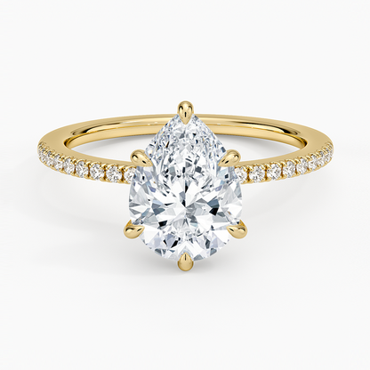 1.60 Carat Princess Halo Design Solitaire Lab Diamond Ring 18K - Florina 