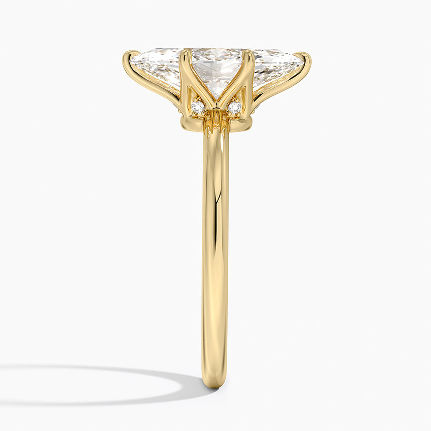 2.10 Marquise Kesim Hidden Halo Tasarım Tektaş Laboratuvar Pırlanta Yüzük - Eylora