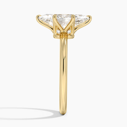 2.10 Marquise Kesim Hidden Halo Tasarım Tektaş Laboratuvar Pırlanta Yüzük - Eylora