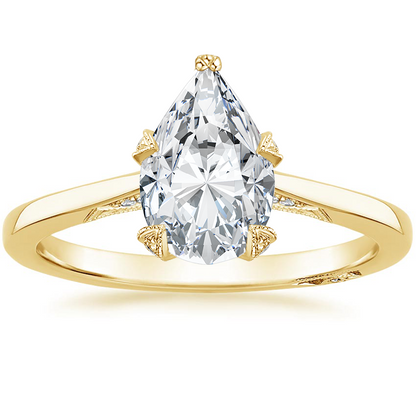 2.25 Damla Kesim Hidden Halo Tasarım Tektaş Laboratuvar Pırlanta Yüzük - Telara