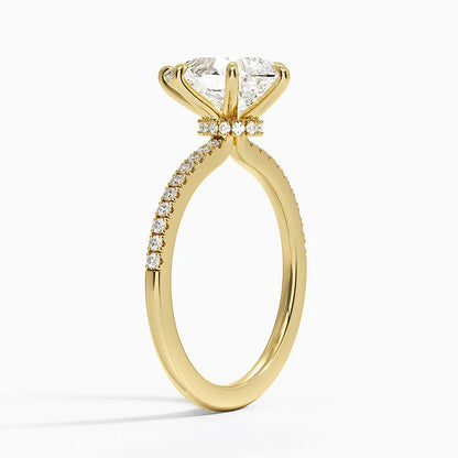 1.60 Carat Princess Halo Design Solitaire Lab Diamond Ring 18K - Florina 
